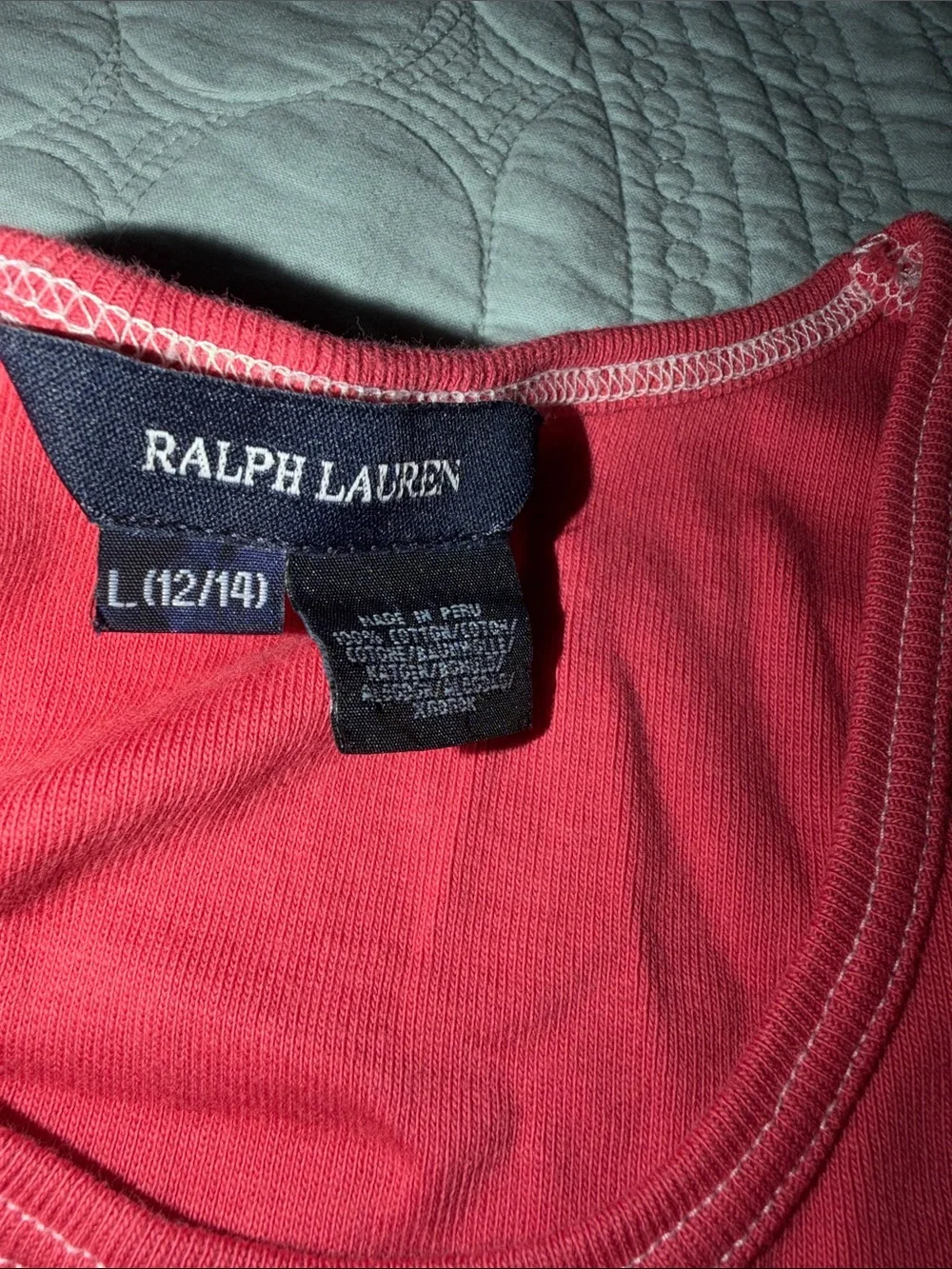 Ralph Lauren Red Tank & Khaki Shorts Set